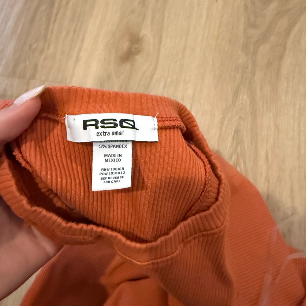 Orange Ribbed Midi Dress - Picture 2 of 2